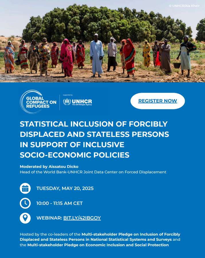 EGRISStats's tweet image. 💬 Join us on a discussion on how inclusive national statistics can be the basis for effective economic and social policy addressing the protection of forcibly displaced, stateless people & local communities 🗺️
🗓️ 20 May 2025, 10:00 CET
🔗 Register here: events.teams.microsoft.com/event/8cb78a1a…