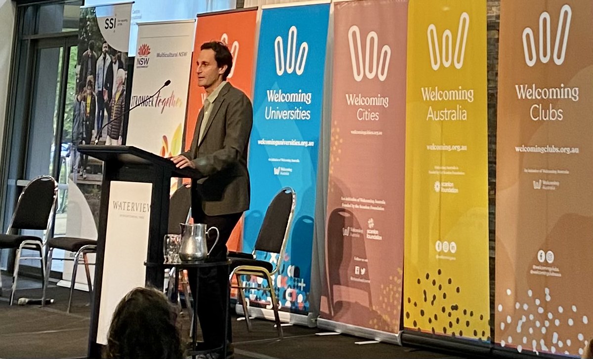 The <a href="/welcomingaus/">Welcoming Australia</a> symposium is working for a culture #WhereEveryoneCanBelong – and that relies on honest, fact-based debate and policy-making. <a href="/DanGhez/">Daniel Ghezelbash</a> shared out work on how to counter misinformation. 
Explore more: unsw.to/counter-misinf…