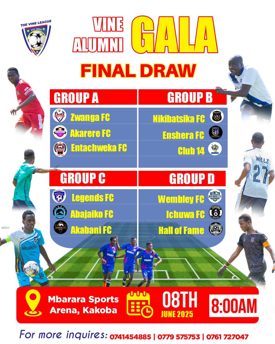 VINE_HS_ALUMNI's tweet image. OFFICIAL: 
Ladies and gentlemen, we present the final draws, fixtures, and bracket for the Vine Alumni Gala happening on 8th/06/2025, at Mbarara Sports Arena, Kakoba. 

We cordially invite all participants and supporters to join this exciting event.❤️