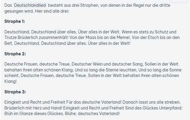 LucieWeisswas's tweet photo. @MdlBehrendt Wahrscheinlich kennt sie nur den #Liedtext nicht? 
Hier zur Erinnerung! Eigentlich wird nur die Strophe 3 gesungen.😜Besonders, der Teil mit den Frauen gefällt mir sehr gut! #Deutschlandlied https://t.co/aLQi5SH4rK