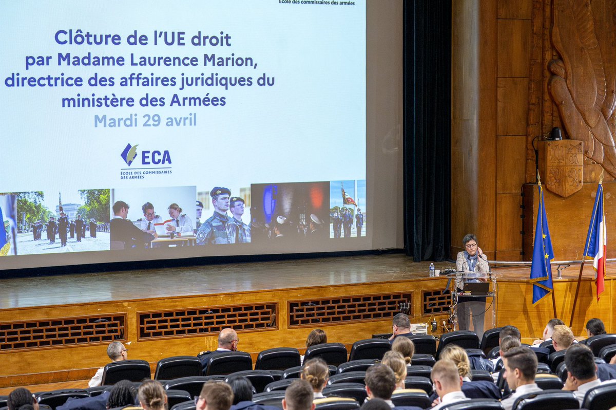 Ecole des commissaires des armées - ECA (@ecarmees) on Twitter photo Conférence de clôture de l’unité d’enseignement droit par Madame Laurence Marion, directrice des affaires juridiques du <a href="/Armees_Gouv/">Ministère des Armées</a>
defense.gouv.fr/commissariat/r… Conférence de clôture de l’unité d’enseignement droit par Madame Laurence Marion, directrice des affaires juridiques du <a href="/Armees_Gouv/">Ministère des Armées</a>
defense.gouv.fr/commissariat/r…
