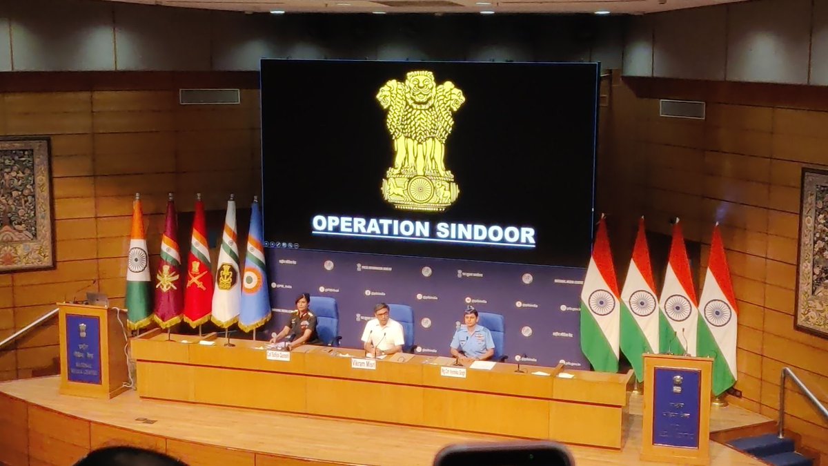 NiralaAnkit's tweet photo. Most iconic press conference of the decade 🇮🇳🔥🚀 #OperationSindoor https://t.co/zvI3mfIVzl