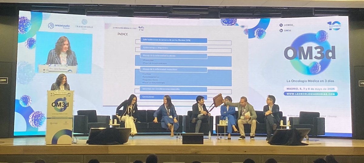 OM3d (@om3d_) on Twitter photo 🔹 La Dra. Irene Carrasco durante su ponencia: "Manejo práctico de los sarcomas".
🔹 Comenzamos la mesa 4 del X Foro #OM3d.
🔹 Modera el Dr. Jaume Capdevilla (<a href="/Ja_Capdevila/">Jaume Capdevila</a>)
#Oncología #Sarcomas 🔹 La Dra. Irene Carrasco durante su ponencia: "Manejo práctico de los sarcomas".
🔹 Comenzamos la mesa 4 del X Foro #OM3d.
🔹 Modera el Dr. Jaume Capdevilla (<a href="/Ja_Capdevila/">Jaume Capdevila</a>)
#Oncología #Sarcomas