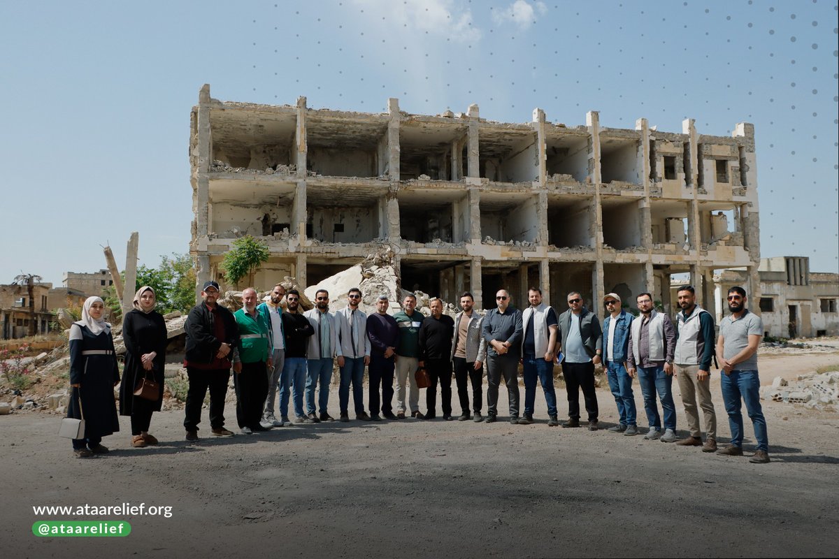 AtaaRelief's tweet image. A delegation from the Aid Fund for Syria visited the city of Saraqib, accompanied by the team from Ataa Humanitarian Relief Association, as part of efforts to support early recovery and reconstruction.

#Ataa #Syria