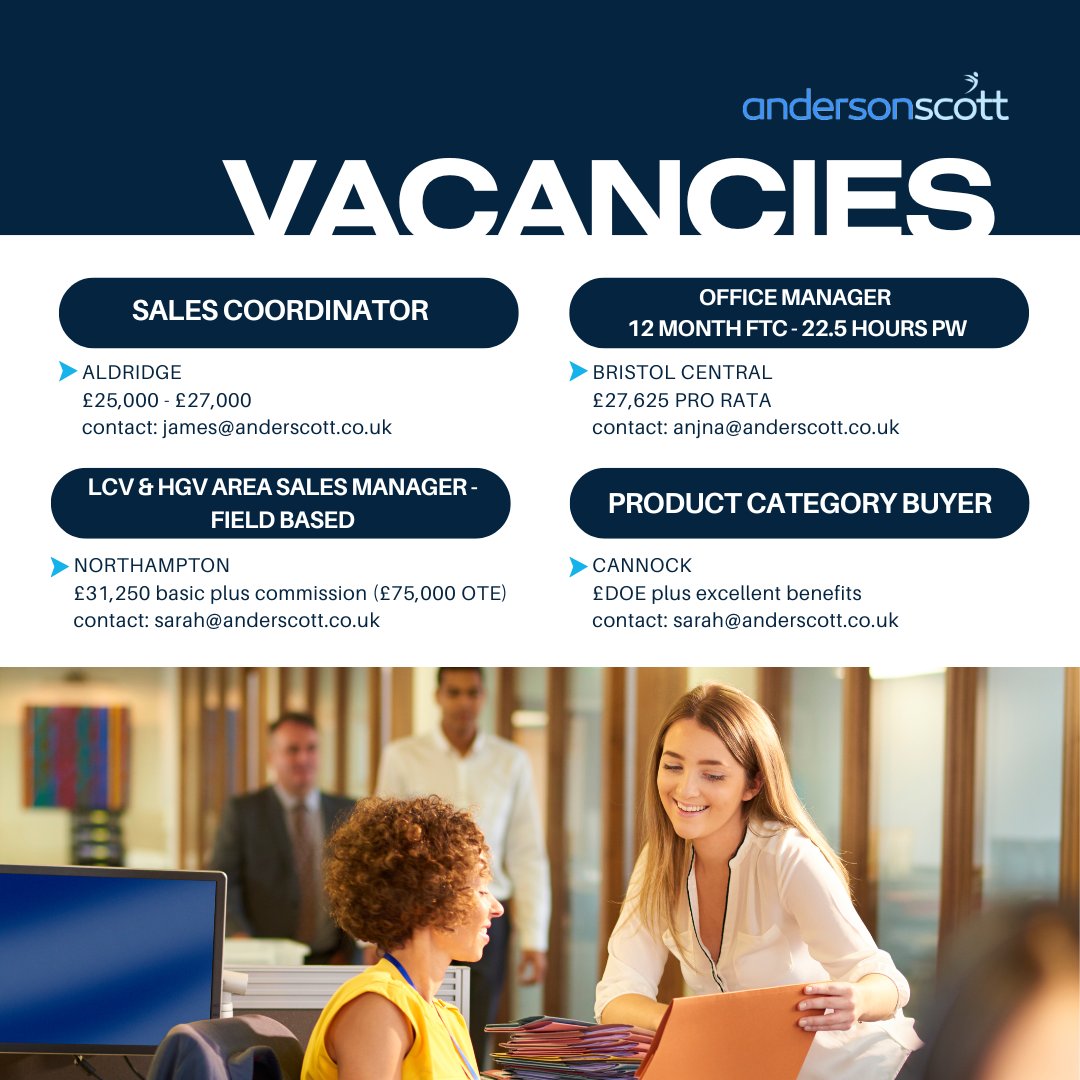 anderscott_sol's tweet image. Have you had any second thoughts about your job over the bank holiday?🤔💭

Take a look at just some of the vacancies we are currently recruiting for below! 

If you would like to know more, please contact on our consultants on the emails provided or call us on 📞 01902 203 303.