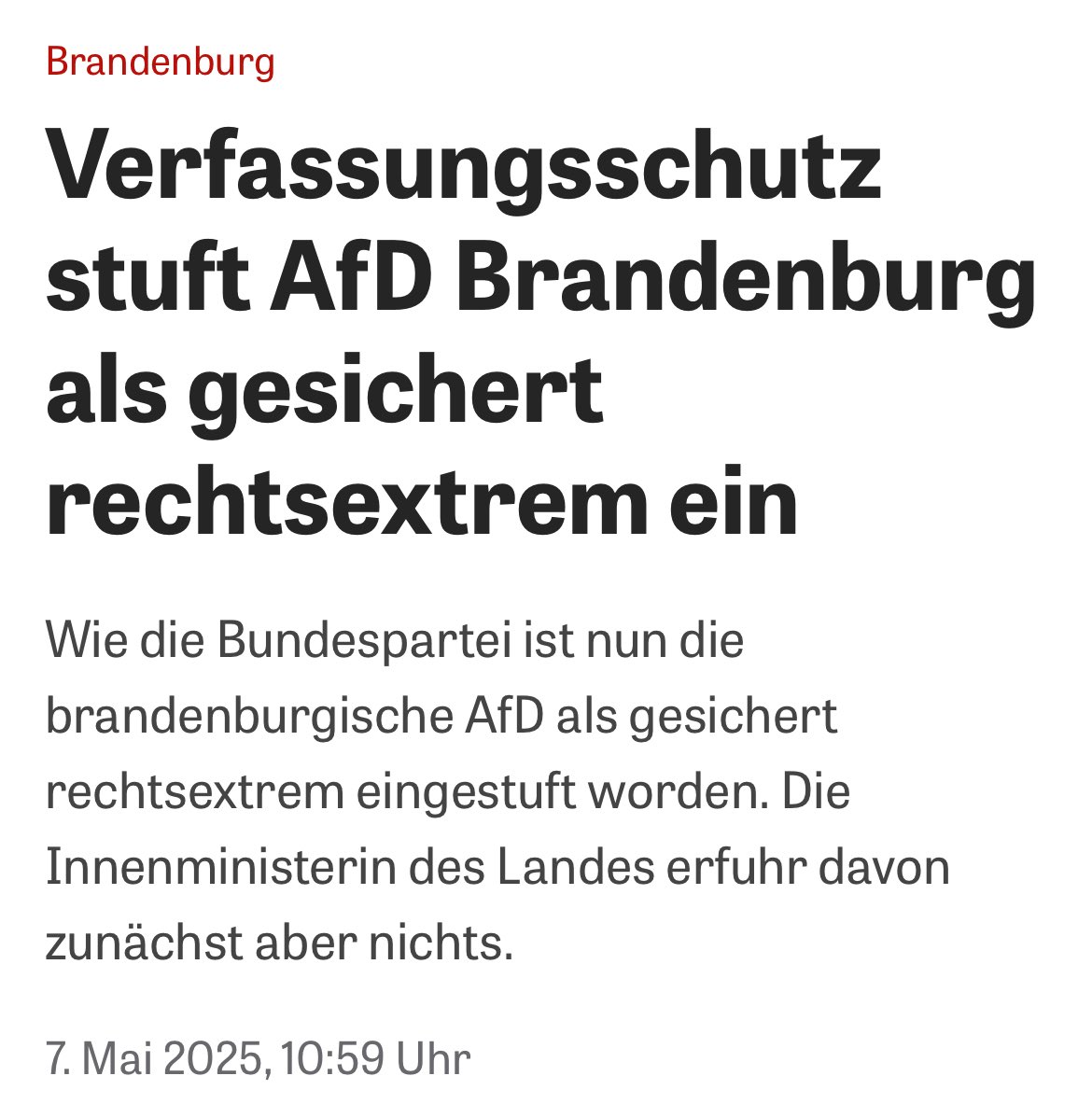 Auch in #Brandenburg: #AfD gesichert rechtsextrem.