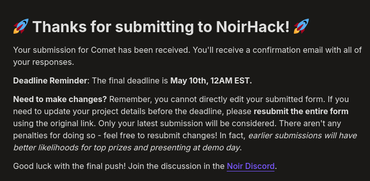 Kawaka_aa's tweet photo. Submission ✅ #NoirHack
Few bugs left to fix and things to figure out but overall I'm happy with what I built.
I feel like like it's the start of an incredible privacy journey! https://t.co/movhYvZZCK