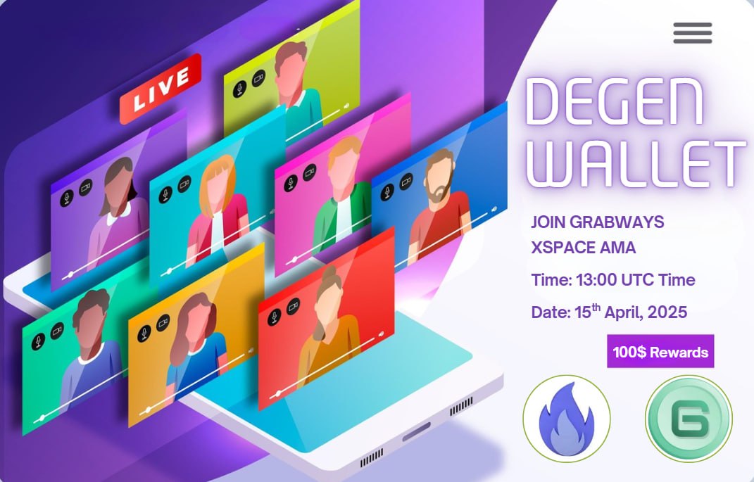 🛡 Exciting News from Degen Wallet! 🛡

🌎We are thrilled to announce that Degen Wallet has been invited to participate in Grabway Multi XSPACES! 

🎙This unique event will bring together seven innovative projects from various fields, including DeFi, Web3, and Meme projects.