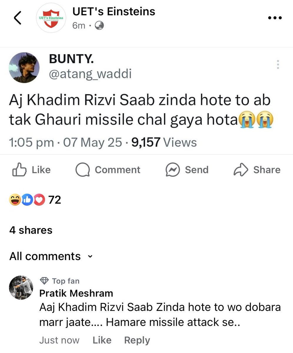 prtikmeshram's tweet photo. Aaj to Pakistaniyon k khub maze liye #OperationSindoor https://t.co/RREUkYPHkg