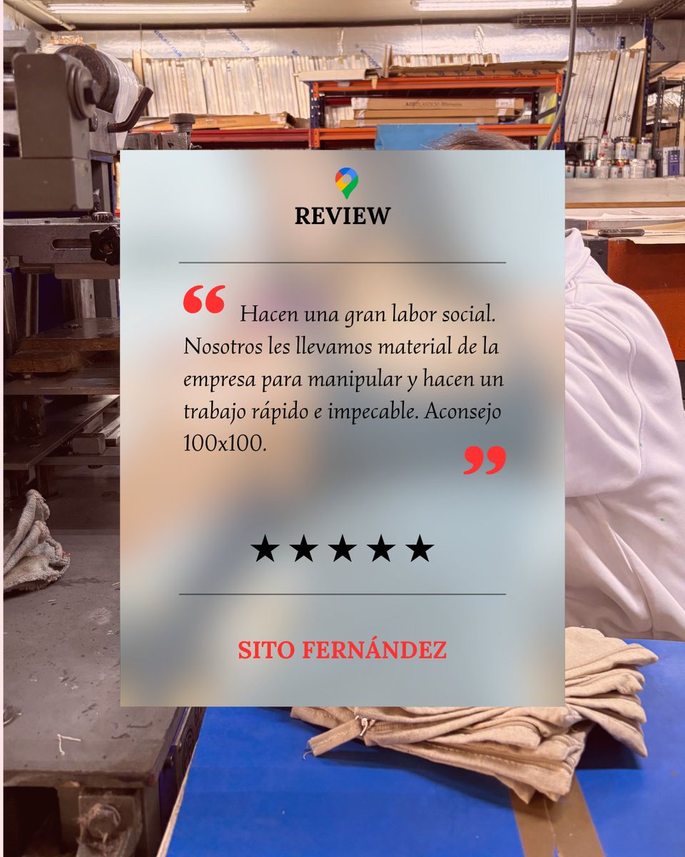 🧡 A Icària Gráficas també creiem en els projectes amb ànima i impacte social. 

Gràcies, Sito Fernández, per destacar la nostra feina: ràpida, impecable i compromesa. Seguirem donant el millor dins i fora del taller! 🙌