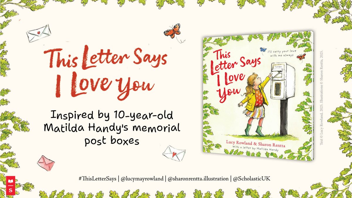 Scholastic UK (@scholasticuk) on Twitter photo We're delighted to publish THIS LETTER SAYS I LOVE YOU, a beautiful picture book by <a href="/lucymayrowland/">Lucy Rowland</a> and Sharon Rentta. This story is inspired by Matilda Handy's memorial post boxes and shows how we can stay connected to those we've lost by writing them letters.
#ThisLetterSays We're delighted to publish THIS LETTER SAYS I LOVE YOU, a beautiful picture book by <a href="/lucymayrowland/">Lucy Rowland</a> and Sharon Rentta. This story is inspired by Matilda Handy's memorial post boxes and shows how we can stay connected to those we've lost by writing them letters.
#ThisLetterSays