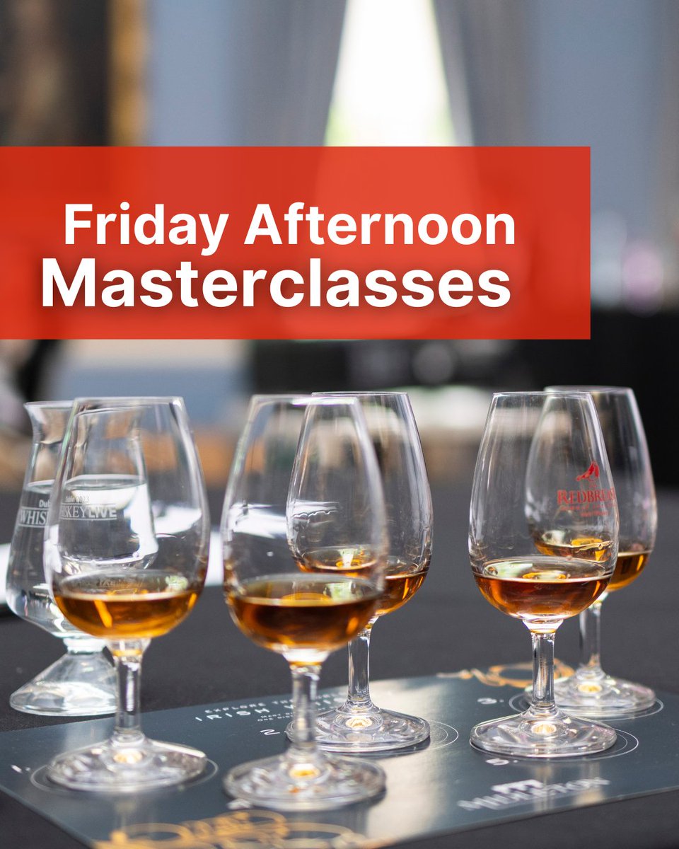 Joining us Friday afternoon at #WhiskeyLiveDublin? 🎟️ Don’t miss your chance to level up with a masterclass!

🥃 Buffalo Trace
🥃 Bushmills Causeway 
🥃 Dunville’s Award Winners 
Tickets: whiskeylivedublin.com 
*GA ticket required for entry.