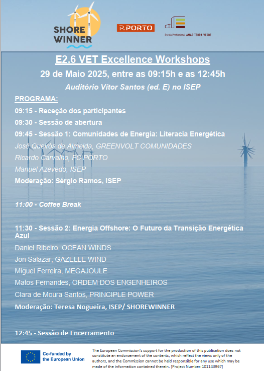 🌍 Celebrate #WorldEnergyDay with us!
🚀 Join Cove PT for the VET Excellence Workshop on May 29 at ISEP.
Explore how #OffshoreEnergy is powering a cleaner, safer future.
🔗 Innovation, jobs, and a just energy transition await!
#WindEnergy #EnergyTransition #VETExcellence