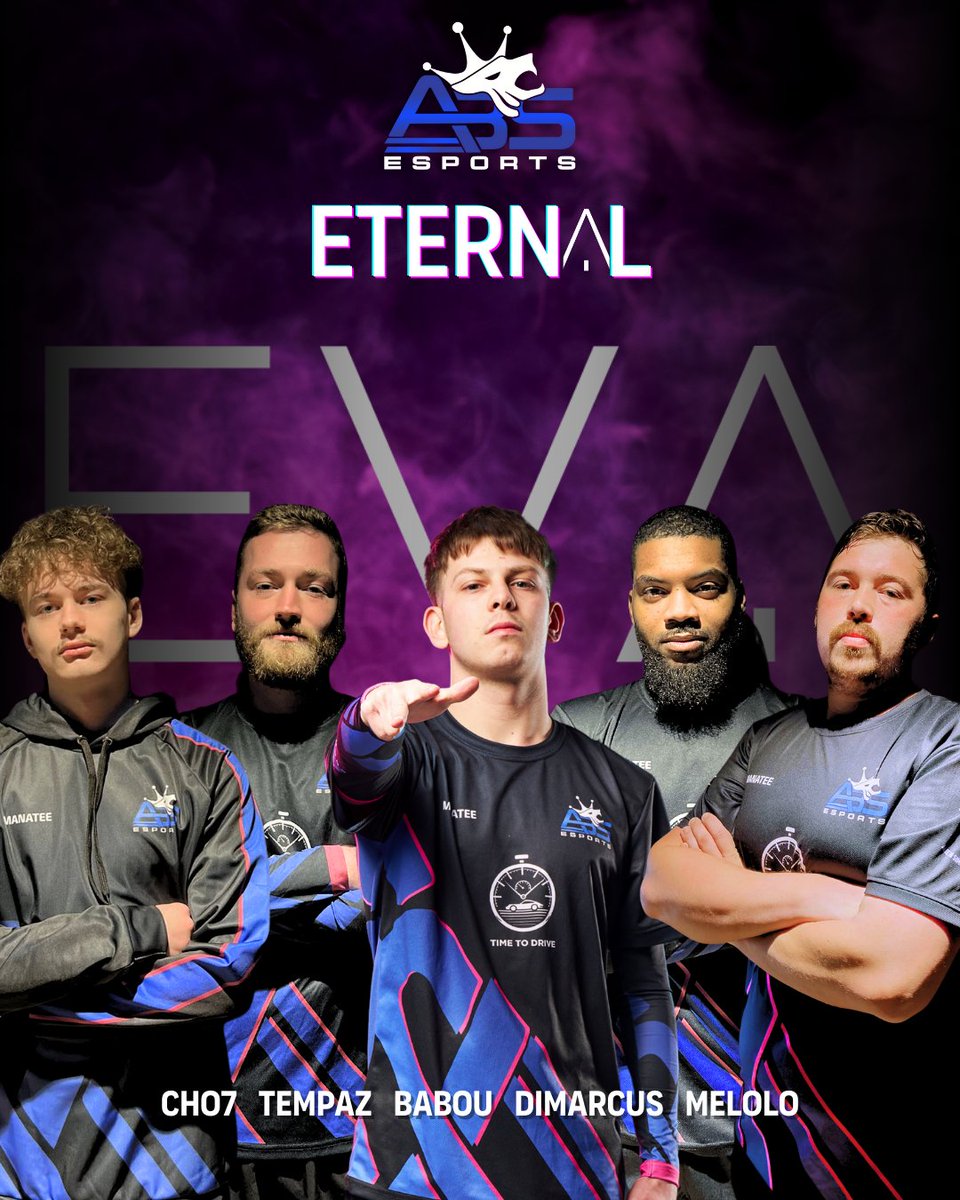 🚨 | ROSTER ANNOUNCEMENT 

Please welcome our second <a href="/evagg_fr/">EVA</a> squad: ABS Eternal 💫
Competing in Amiens, this roster is up against the very best in this arena!  

• Babou
• Dimarcus
• Tempaz
• Cho7
• Melolo

Let’s shake E.V.A to its core, this is just the beginning 🚀