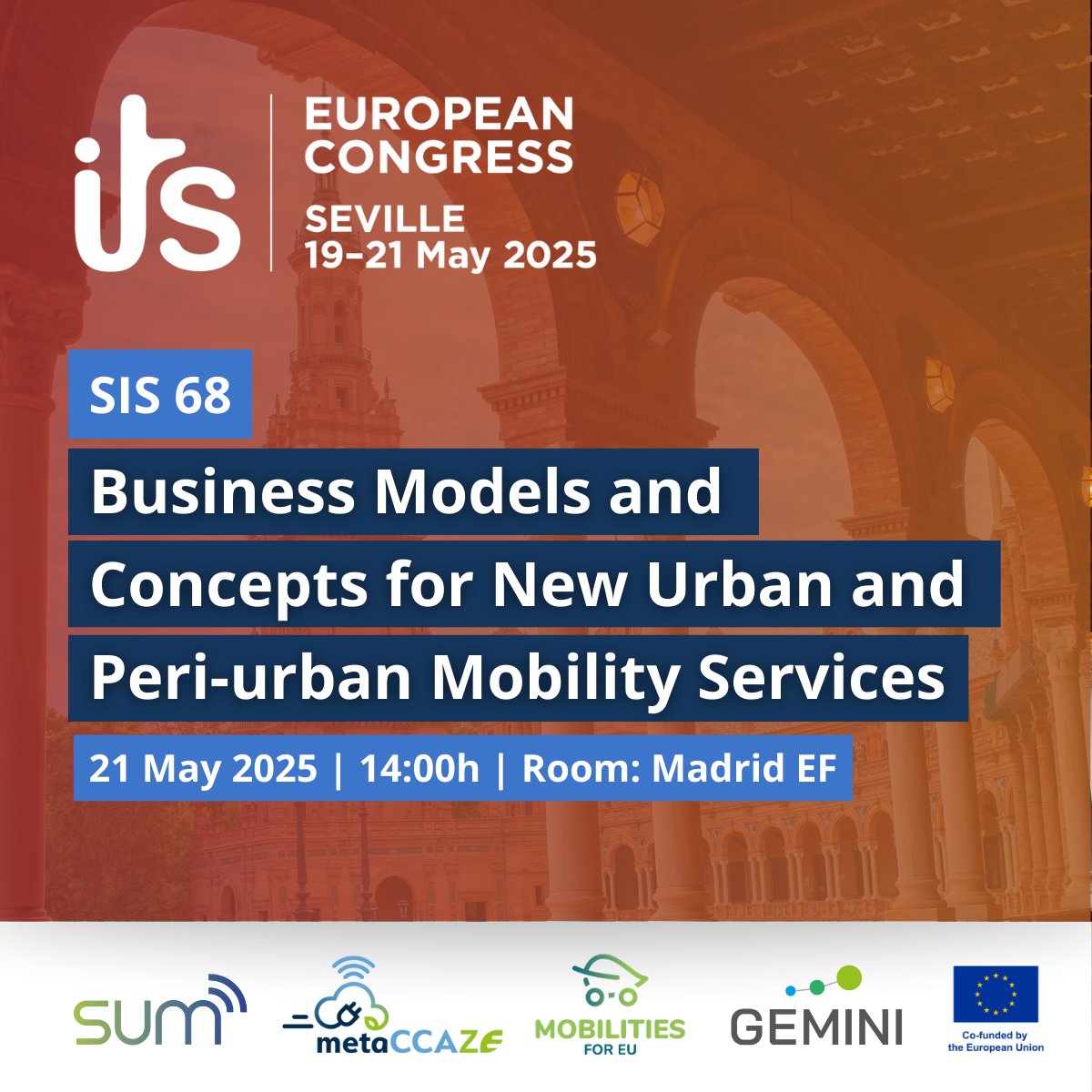 SUM Project (@sumprojecthoeu) on Twitter photo Excited to share that the <a href="/CIVITAS_EU/">CIVITAS Initiative</a> NMS Cluster projects will be at #ITSSeville2025! Join us for SIS 68 on May 21, 14:00–15:00, discussing new urban mobility business models🌍 Learn more: lnkd.in/eqcMRNvN #UrbanMobility #SmartCities #EuropeanGreenDeal Excited to share that the <a href="/CIVITAS_EU/">CIVITAS Initiative</a> NMS Cluster projects will be at #ITSSeville2025! Join us for SIS 68 on May 21, 14:00–15:00, discussing new urban mobility business models🌍 Learn more: lnkd.in/eqcMRNvN #UrbanMobility #SmartCities #EuropeanGreenDeal