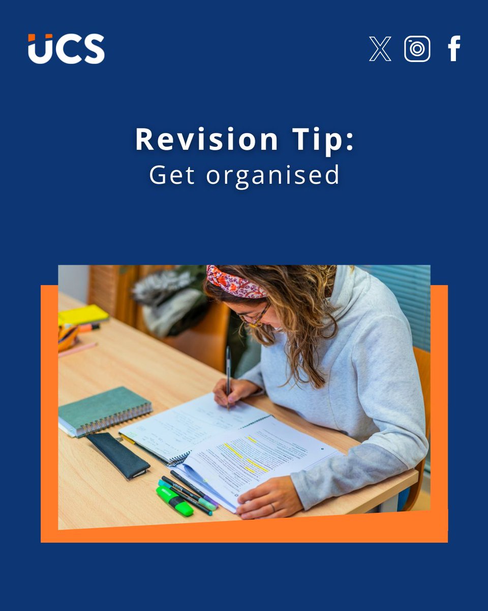 It's time to get yourself organised with your revision! Gather all your resources together and make a study plan and stick to it. Break your available time into study blocks and prioritise subjects and topics based on difficulty and importance. If you need help... ASK!