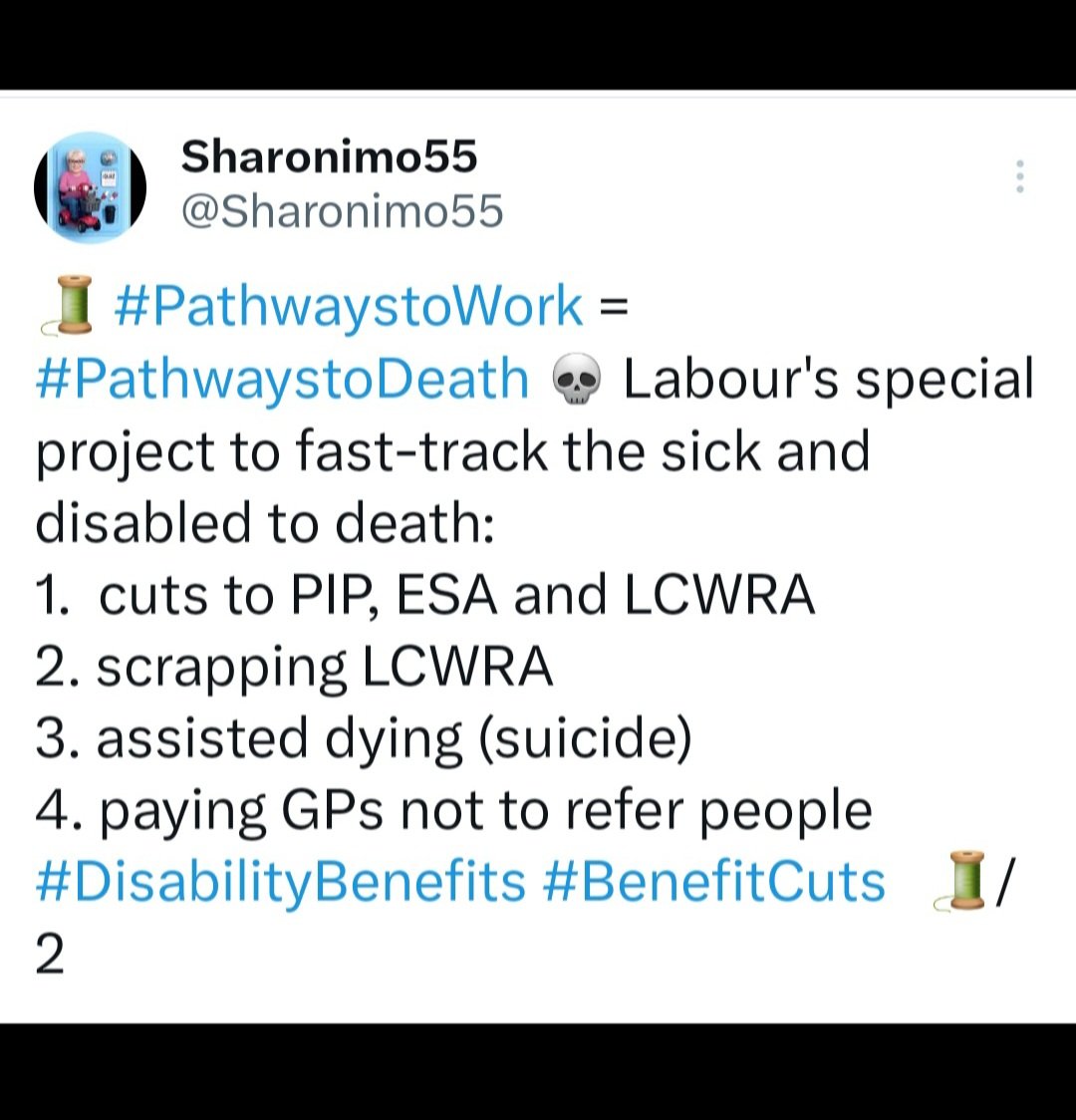 HipsDontWork's tweet photo. We see you @UKLabour. We know UR trying to kill us. Save billions on #DisabilityBenefits, scrap #LCWRA, pay GPs not to refer, introduce #assistedsuicide - save billions on benefits, pensions and care fees. #Labour "Pathways to Work" = #PathwaystoDeath 💀
#BenefitCuts #PIP #ESA https://t.co/RvG6VmXPDx