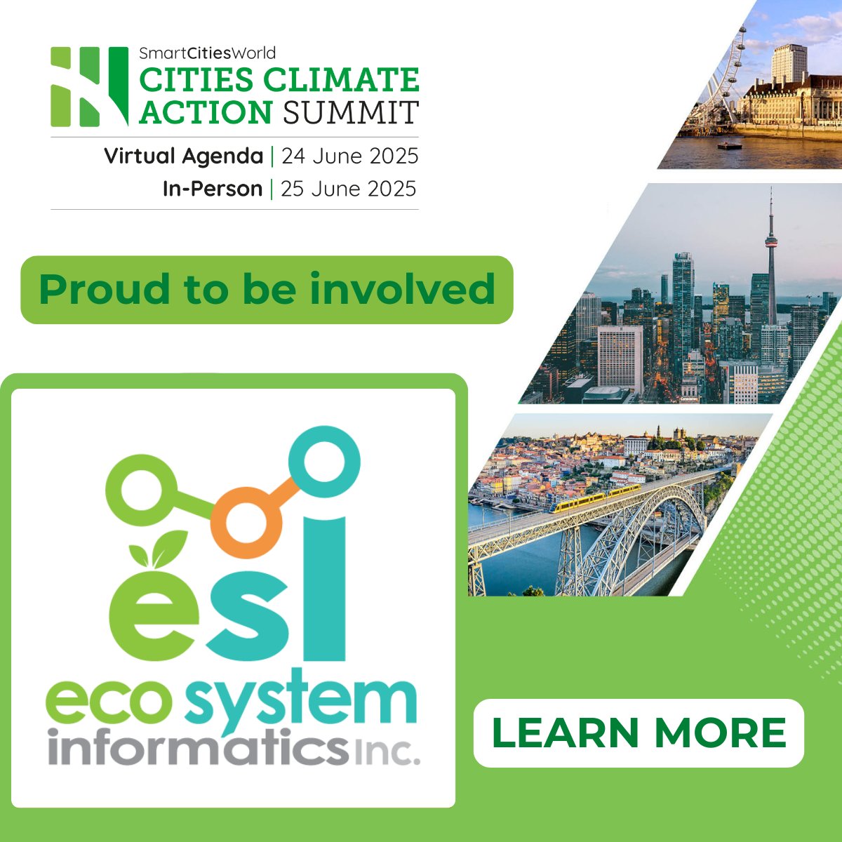 🏙️🤝 FEATURED EXHIBITOR: We're thrilled to announce Ecosystem Informatics Inc (<a href="/EcosInfo/">Ecosystem Informatics Inc.</a>) as an exhibitor at #CCAS25. Register now to learn more about how ESI are using #AI to improve #AirQuality  - ow.ly/w3rV50VvQJj

#LCAW2025 #ClimateAction #Resilience #UrbanResilience