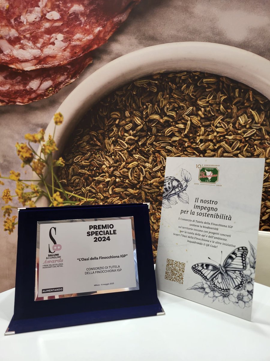 La Finocchiona IGP vince il Premio Speciale Salumi&amp;Consumi a #TuttoFood2025 con il progetto Oasi della Finocchiona: un’iniziativa concreta per la tutela della biodiversità e del territorio toscano. 

finocchionaigp.it/2025/05/la-fin…