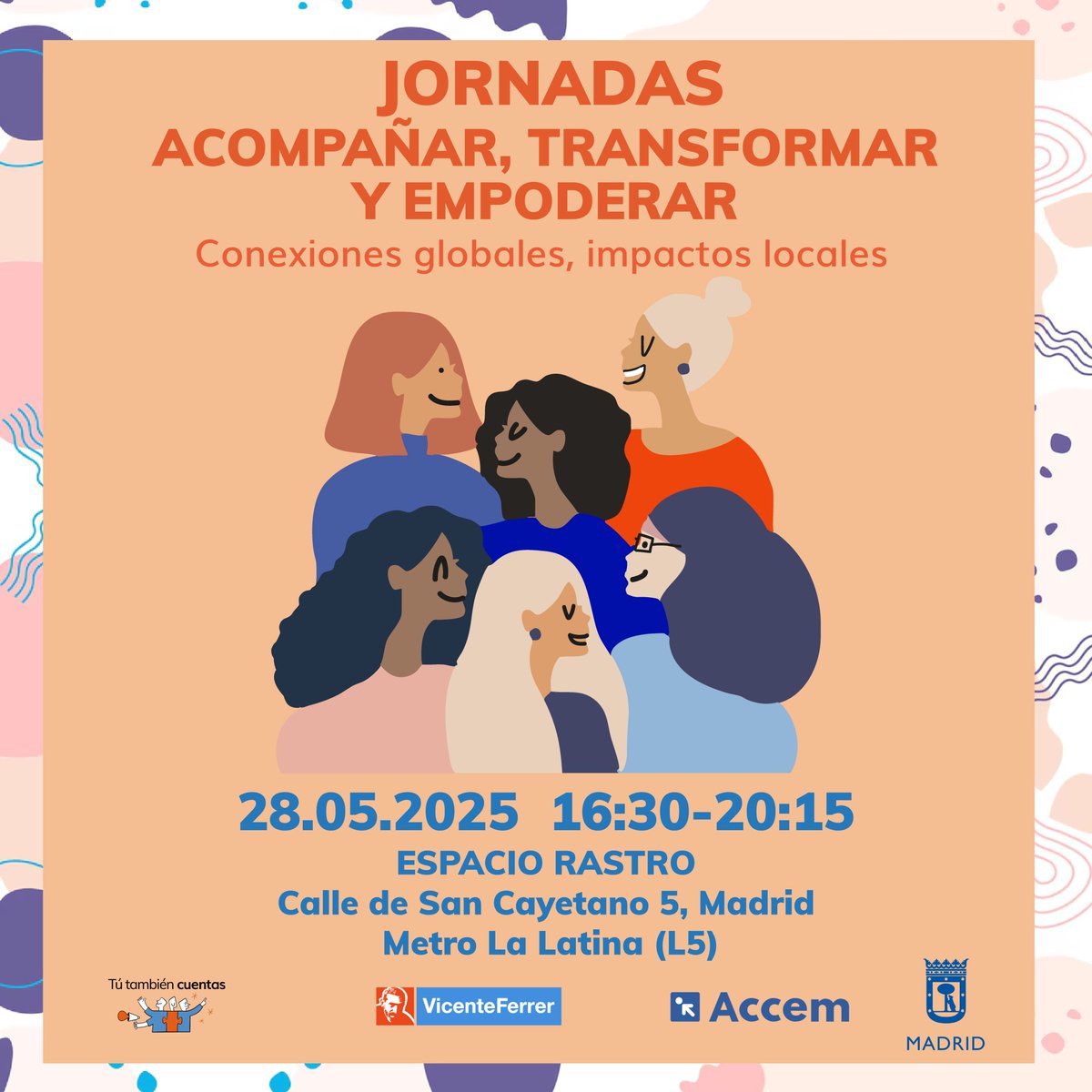 🫂Conecta, transforma y actúa: inscríbete en las jornadas sobre migración, igualdad de género y desarrollo sostenible.

🌏Voces migrantes y experiencias reales para inspirar y sensibilizar; el 28 de mayo, acompáñanos en las jornadas “Acompañar, transformar y empoderar”.