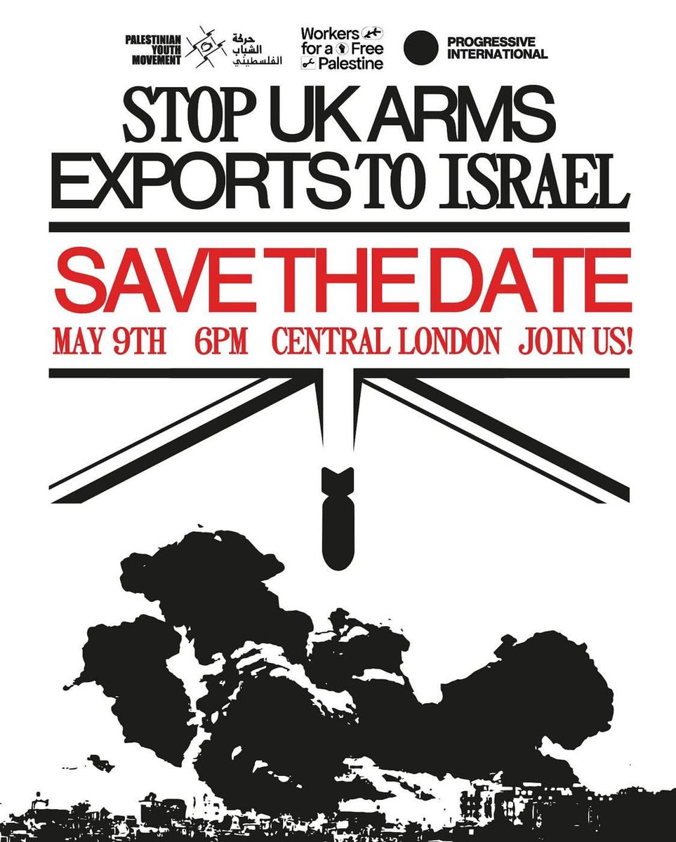 Demand that the UK immediately ends all arms exports to Israel. 

Join us in central London at 18:00 BST on Friday 9 May.