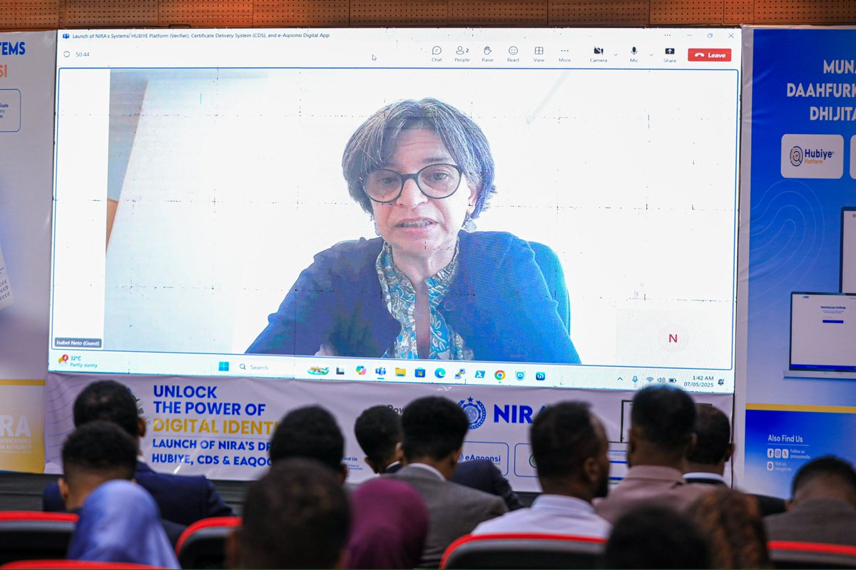 SCALED-UP PROJECT (@scaledup_) on Twitter photo "Your ID, now digital & on your phone! 📱 #eAqoonsi makes it easier for Somalis to access public services. #Ms_IsabelNeto, Practice Manager <a href="/WorldBank/">World Bank</a> , highlights how verifiable digital IDs by <a href="/NIRASomalia/">NIRA Somalia</a> empower citizens & secure rights—supported by Scaled_up "Your ID, now digital & on your phone! 📱 #eAqoonsi makes it easier for Somalis to access public services. #Ms_IsabelNeto, Practice Manager <a href="/WorldBank/">World Bank</a> , highlights how verifiable digital IDs by <a href="/NIRASomalia/">NIRA Somalia</a> empower citizens & secure rights—supported by Scaled_up