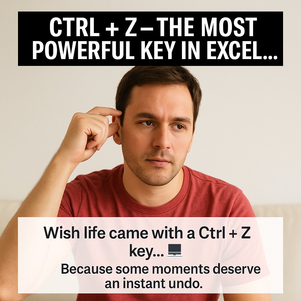 AWSakshamPulak's tweet image. CTRL + Z — the Excel legend we all wish worked in real life. #UndoInLife
Because sometimes, one undo could fix everything. 💻
How many times have you wished for an "undo" button in real life? 😅
#ExcelHumor #CtrlZ #BusinessAnalystVibes #ExcelLife #AnalyticsWithSakshamPulak