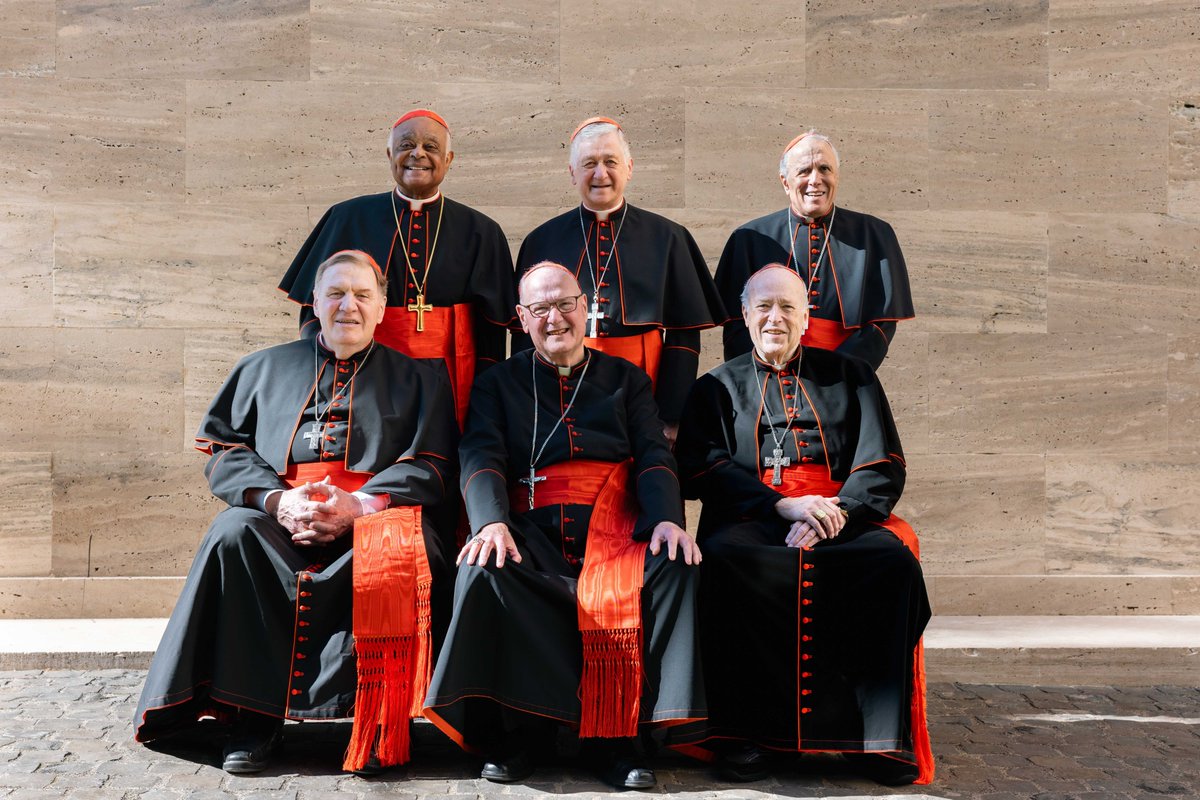 CardinalDolan's tweet image. My brother Cardinals from America and I have left the Pontifical North American College where we were staying and are preparing to enter the conclave. I bring your intentions with me! Please keep us in your prayers. Photos: CNS/Kendall McLaren