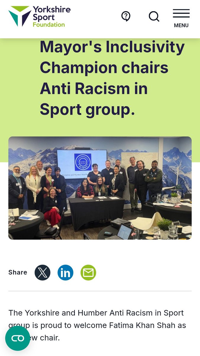 Fatima Khan-Shah ๐ Follow me on BlueSky (@shutcake) on Twitter photo Good health requires #InclusiveAccess to #Sport.
Really proud to have been elected Chair of the Yorkshire and Humber Anti Racism in Sport group.
Another example of the power of #Collaboration #Integration in our region to deliver #Inclusiveoutcomes <a href="/MayorOfWY/">Tracy Brabin, Mayor of West Yorkshire</a> <a href="/WYpartnership/">West Yorkshire Health and Care Partnership</a> Good health requires #InclusiveAccess to #Sport.
Really proud to have been elected Chair of the Yorkshire and Humber Anti Racism in Sport group.
Another example of the power of #Collaboration #Integration in our region to deliver #Inclusiveoutcomes <a href="/MayorOfWY/">Tracy Brabin, Mayor of West Yorkshire</a> <a href="/WYpartnership/">West Yorkshire Health and Care Partnership</a>