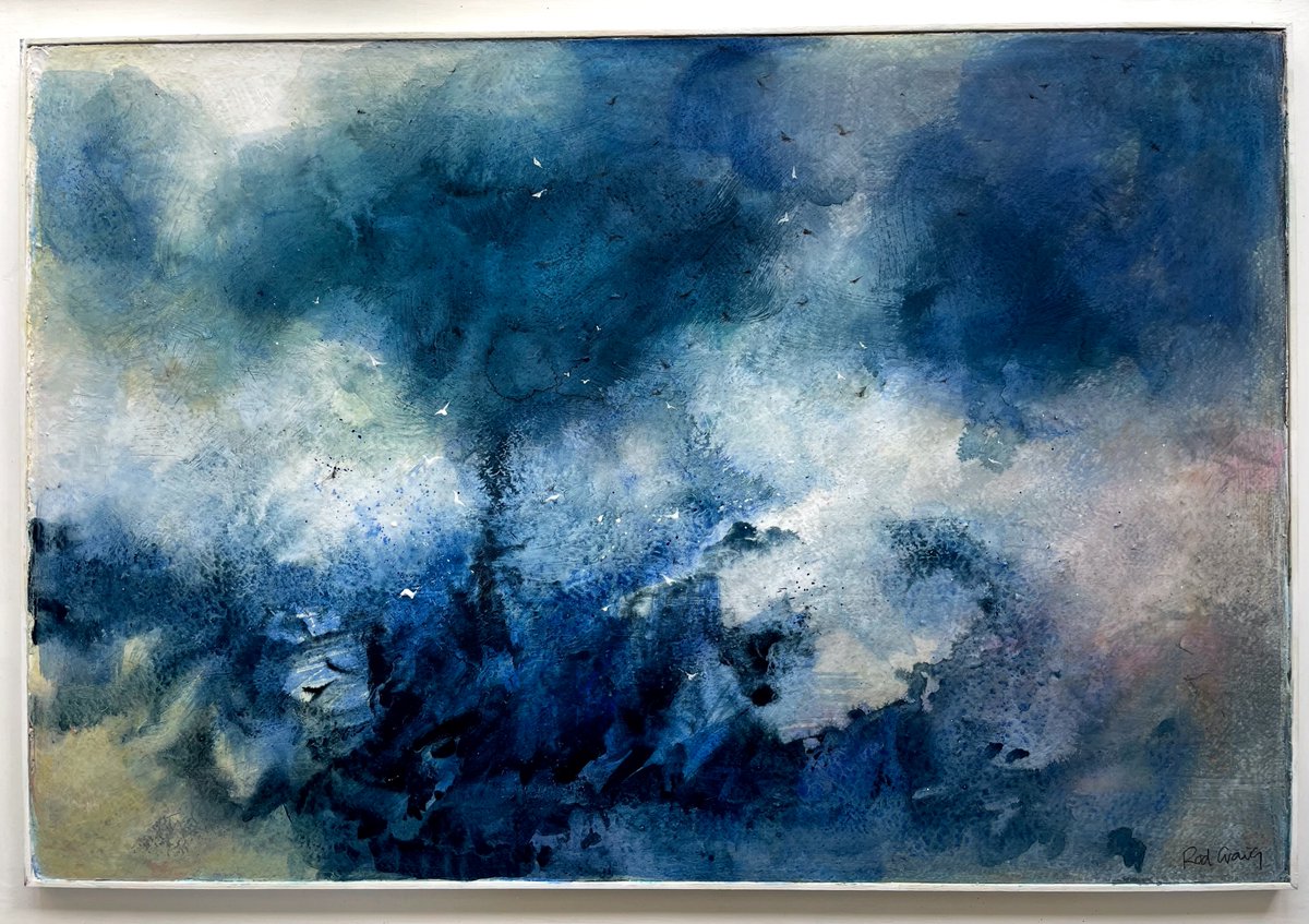 new painting 'some kind of peace' oils on paper #seascape #abstractpainting