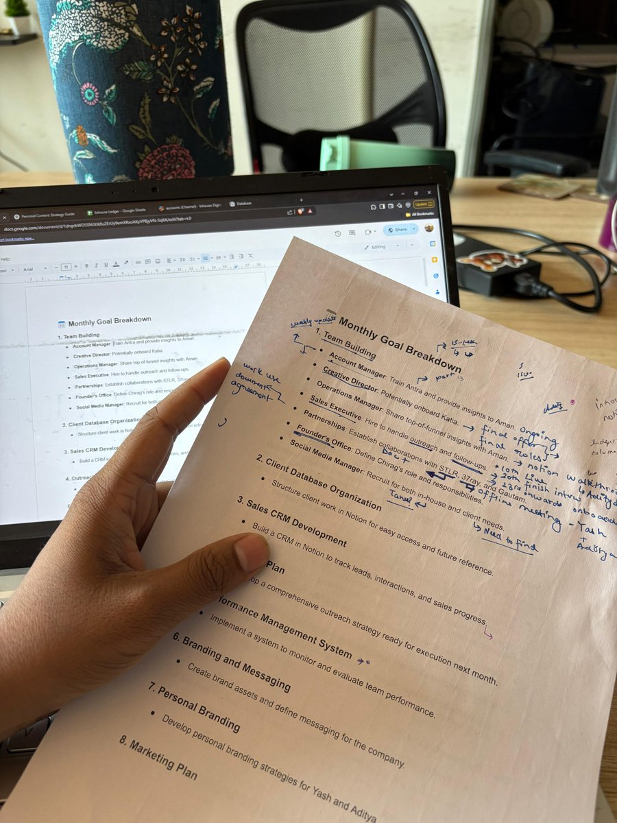 If you’re a founder or a creator and you’ve hit a wall—

Try printing the damn doc.

Analog isn’t aesthetic. It’s clarity.  
There’s a reason your best ideas don’t come from your screen.

Ink > pixels.  
Every time.
#BuildForReal #buildinpublic