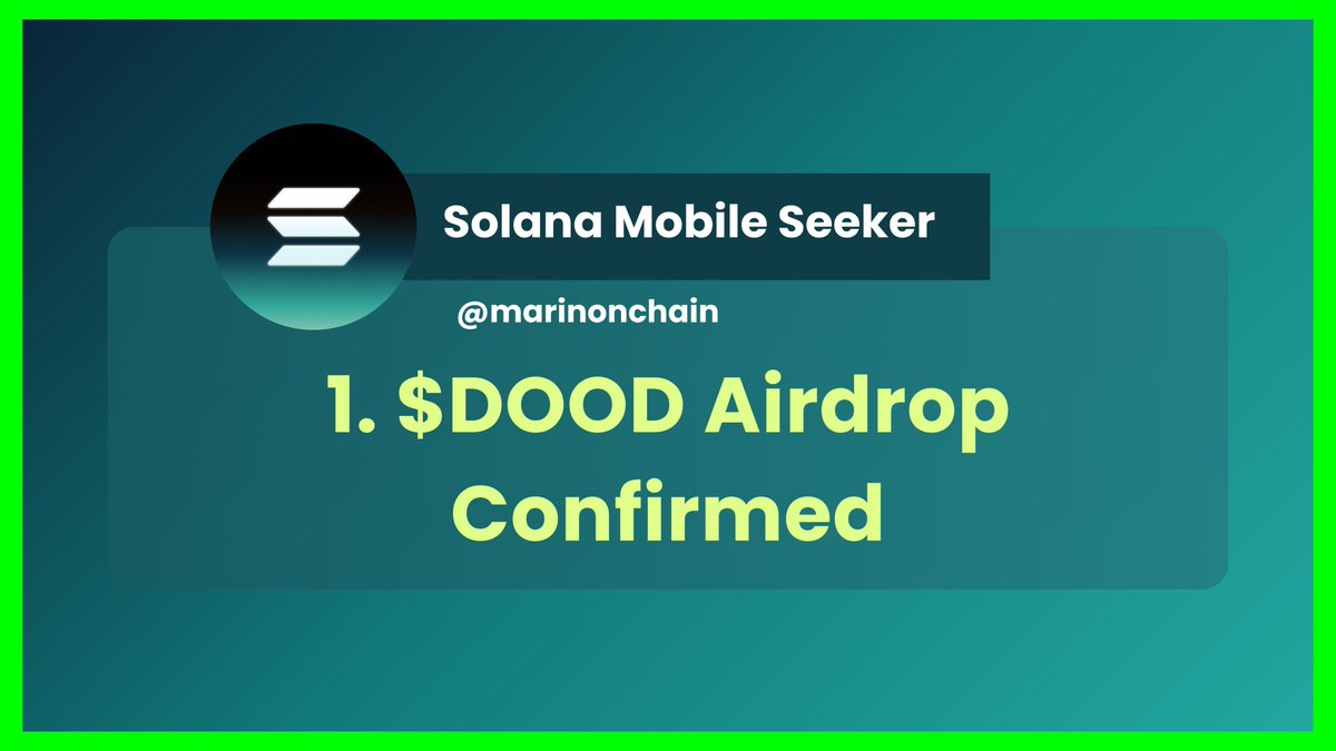 1️⃣ Confirmed: $DOOD Airdrop

✅ Pre-orders of the <a href="/solanamobile/">Seeker | Solana Mobile</a> Seeker are eligible for a $DOOD airdrop from <a href="/doodles/">doodles</a>
✅ $DOOD launch expected this month
👉 More airdrops likely as Seeker shipping nears
👉 Like Saga’s $BONK airdrop, buyers could earn back the full phone cost
👉