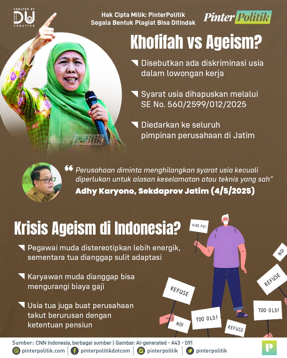 pinterpolitik's tweet image. Belum lagi kalo ada lowongan mintanya pengalaman kerja padahal kita baru lulus 🙁

#Khofifah #KhofifahIndarParawansa #lowongankerja #ageism #diskriminasi #JawaTimur #pinterpolitik #infografis #politikindonesia #beritapolitik #beritapolitikterkini