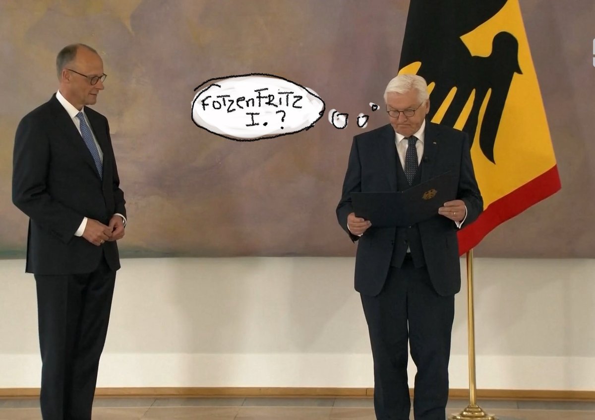 Momente der Geschichte(BRD):

#Fotzenfritz I. wird Kanzler.

powered by Blackrock