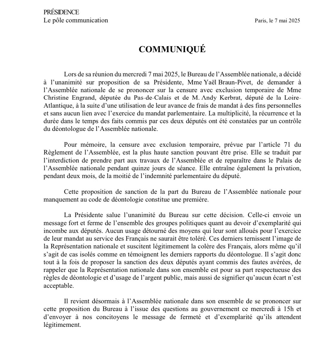 Yaël Braun-Pivet tweet media