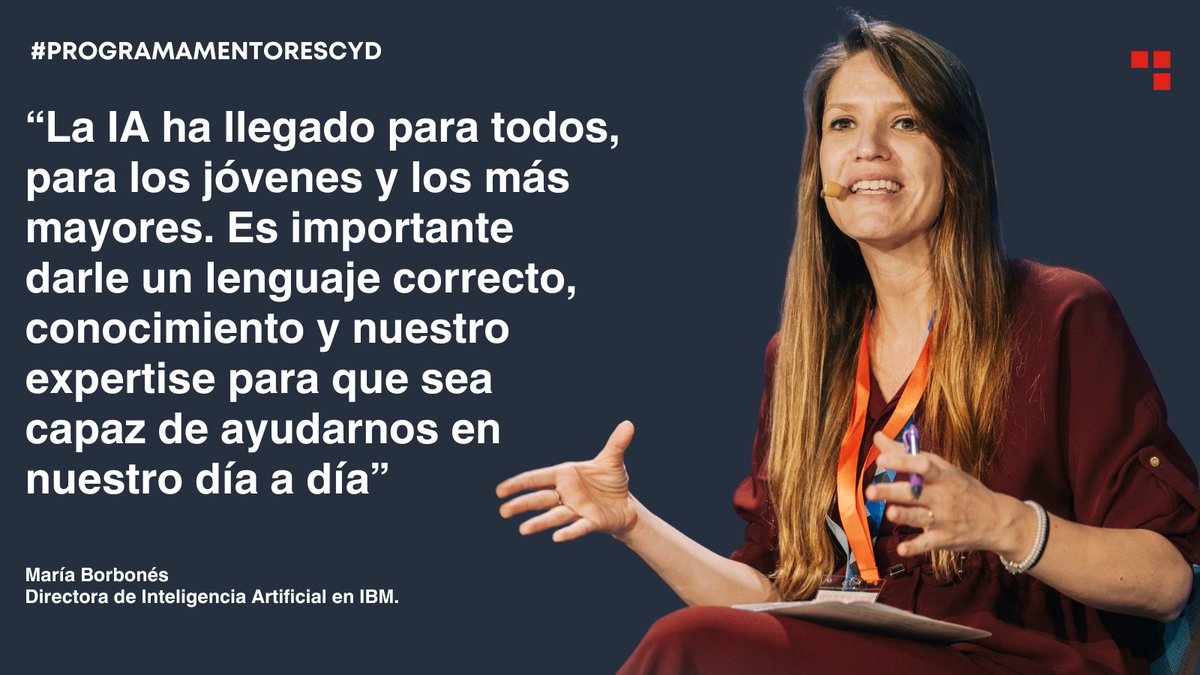 Fundación CYD (@fundacion_cyd) on Twitter photo ⚡️Compartimos una de las declaraciones de
<a href="/mariaborbones/">María Borbonés 🏡</a>, directora de Inteligencia Artificial en <a href="/IBM_ES/">IBM España</a> durante la inauguración del #ProgramaMenotresCYD 2025.
Resumen del acto👉bit.ly/4m0mCPd ⚡️Compartimos una de las declaraciones de
<a href="/mariaborbones/">María Borbonés 🏡</a>, directora de Inteligencia Artificial en <a href="/IBM_ES/">IBM España</a> durante la inauguración del #ProgramaMenotresCYD 2025.
Resumen del acto👉bit.ly/4m0mCPd
