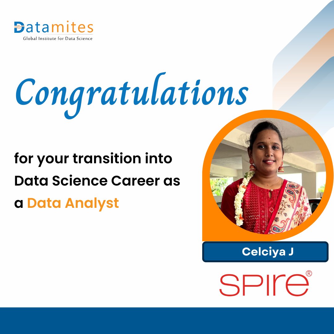 DataMites's tweet image. Congratulations to our newest Datamites Alumni.
We’re beyond proud to celebrate the incredible journeys of these Datamites alumni who’ve leveled up their careers with unwavering passion and hard work.
#datamitesplacements #datamites #datamitesdatascience