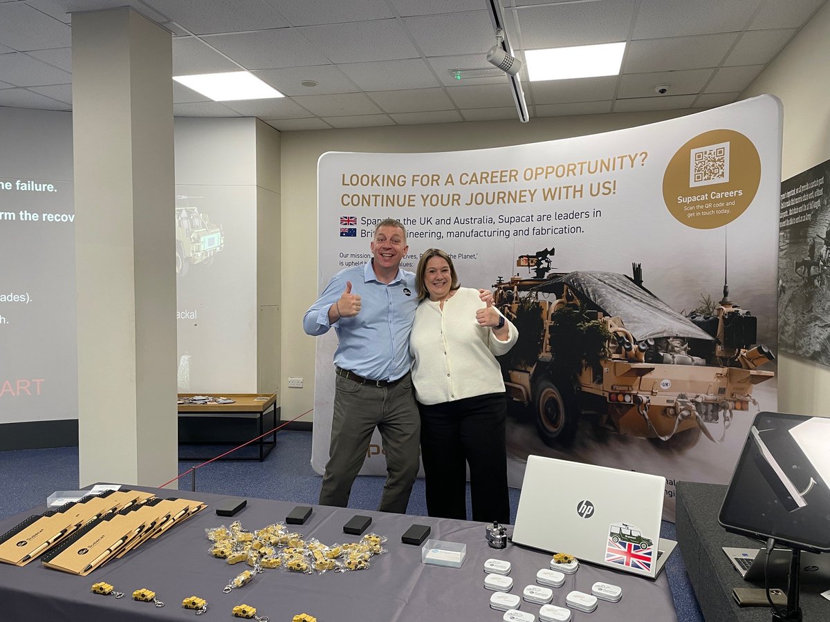 Gemma Milne and Paul McDougall from our Supacat team are thrilled to welcome you to the REME Association Job Agency event, taking place today at the REME Museum at RAF Lyneham.

See us at the Supacat booth to discuss your next career!

#REMERAJA #RAJAREME #CAREERSINDEFENCE