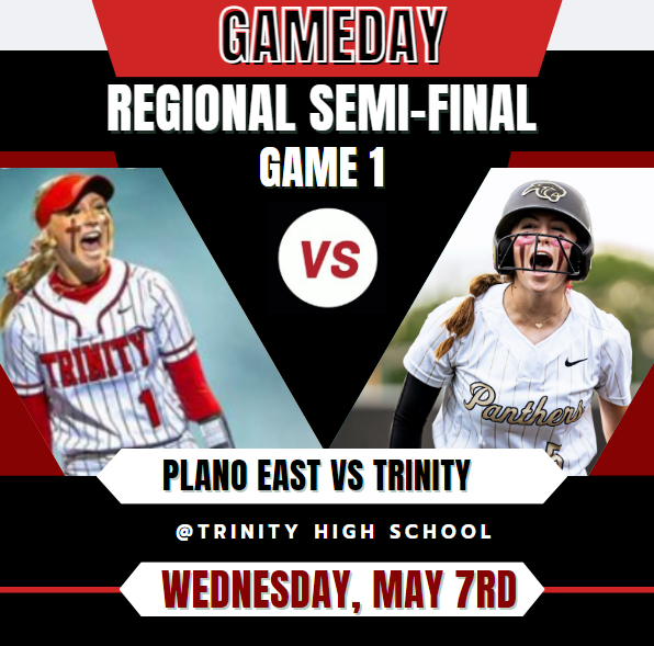 Texas UIL SPORTS (@texasuil_sport) on Twitter photo 🥎 REGIONAL SEMI-FINAL
<a href="/planoeastsb/">Plano East Softball</a> vs <a href="/Trinity_Trojans/">Trinity Trojans Softball (TX)</a>
📺Livestream: bit.ly/4l07z9K
🔹Wednesday, May 7rd
🔹6p.
<a href="/RecruitTrinity/">Trinity Trojans Football Recruiting</a> <a href="/EastPanthers1/">Plano East Senior High School Panthers</a> <a href="/PESH_Athletics/">Plano East Panthers</a> <a href="/TRINITY_HS_ATH/">THS Athletics</a> <a href="/HEBAthletics/">HEB Athletics</a> <a href="/hebisd/">HEB ISD</a> <a href="/EulessTrinityHS/">Euless Trinity High</a> <a href="/marli_kennedy/">Marli Kennedy 24’</a> <a href="/ckylesanders59/">Kyle Sanders</a> <a href="/a_fuentes16/">Alexis Fuentes</a> 🥎 REGIONAL SEMI-FINAL
<a href="/planoeastsb/">Plano East Softball</a> vs <a href="/Trinity_Trojans/">Trinity Trojans Softball (TX)</a>
📺Livestream: bit.ly/4l07z9K
🔹Wednesday, May 7rd
🔹6p.
<a href="/RecruitTrinity/">Trinity Trojans Football Recruiting</a> <a href="/EastPanthers1/">Plano East Senior High School Panthers</a> <a href="/PESH_Athletics/">Plano East Panthers</a> <a href="/TRINITY_HS_ATH/">THS Athletics</a> <a href="/HEBAthletics/">HEB Athletics</a> <a href="/hebisd/">HEB ISD</a> <a href="/EulessTrinityHS/">Euless Trinity High</a> <a href="/marli_kennedy/">Marli Kennedy 24’</a> <a href="/ckylesanders59/">Kyle Sanders</a> <a href="/a_fuentes16/">Alexis Fuentes</a>