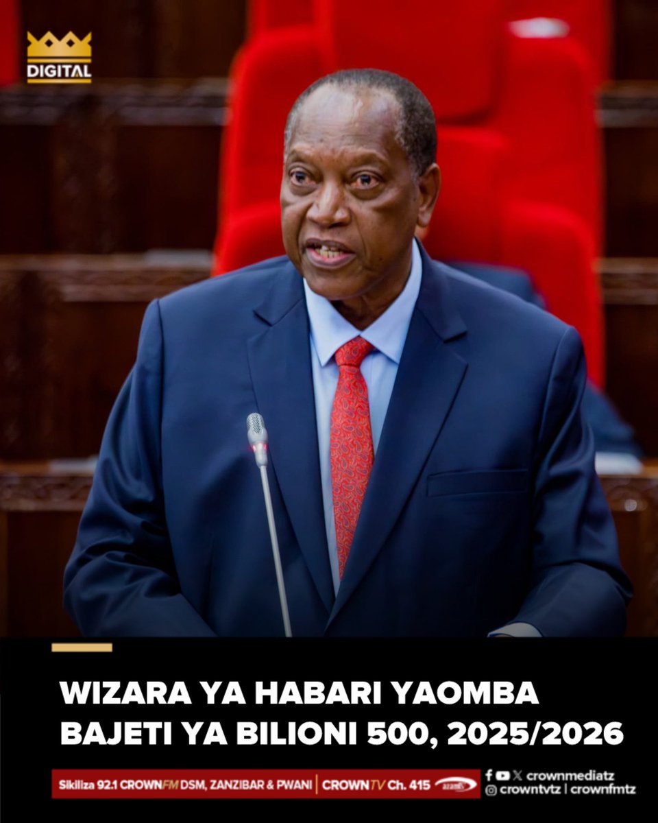 "Mheshimiwa Naibu Spika ili kutekeleza majukumu ya Wizara katika 2025/26 naomba bunge lako tukufu liridhie na kuidhinisha bajeti ya Wizara ya Habari, Utamaduni, Sanaa na Michezo kwa mwaka 2025/26 yenye jumla ya Tsh. 519,660,073,000 kati ya fedha hizo mishahara ni Tsh