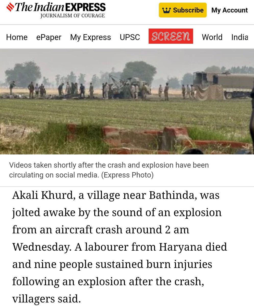 Indian rafale crashes in village near Bathinda Air Force base,You can ...