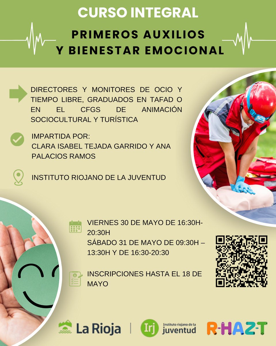 IRJ (@irjjuventud) on Twitter photo šCurso integral y ļ½ļ½ļ½ļ½ļ½ļ½ļ½ļ½ de āš£šššš£š š¤ šøš¦š©šššš š¤ šŖ š¹ššššš¤š„šš£ š¼šš ššš ššš
"Para ofrecer habilidades y conocimientos necesarios para actuar con eficacia ante situaciones de emergencia integral"
š Hasta 1ā£8⣠mayo
šshre.ink/ewLh šCurso integral y ļ½ļ½ļ½ļ½ļ½ļ½ļ½ļ½ de āš£šššš£š š¤ šøš¦š©šššš š¤ šŖ š¹ššššš¤š„šš£ š¼šš ššš ššš
"Para ofrecer habilidades y conocimientos necesarios para actuar con eficacia ante situaciones de emergencia integral"
š Hasta 1ā£8⣠mayo
šshre.ink/ewLh