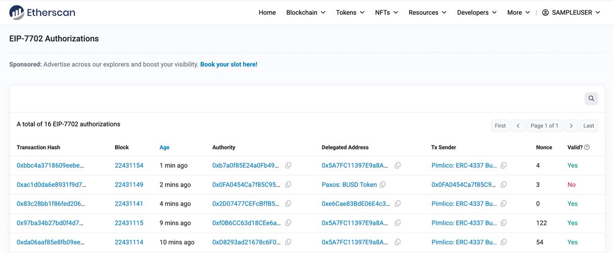Ahoj Pectra 👋

EIP-7702 Authorizations are live!
etherscan.io/txnauthlist