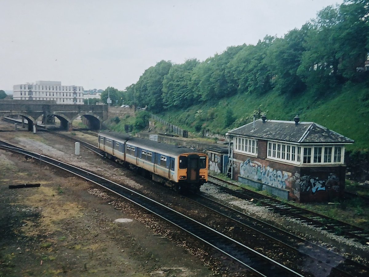 Invermuir's tweet image. Triple header from Exeter. 1991. #tmrguk #class150 #DMUs