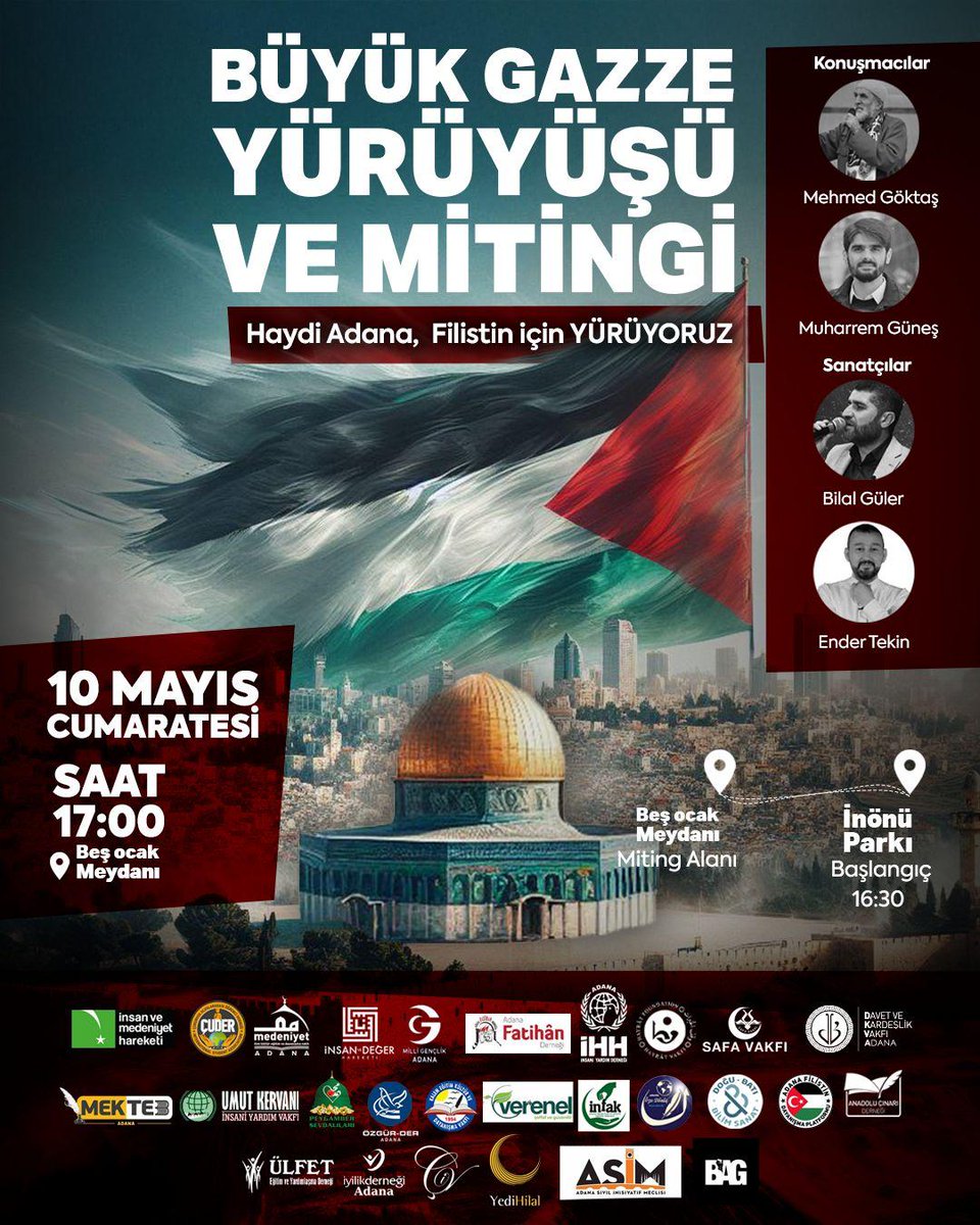 Siyonist İsrail'e karşı dik duruş için 
#PakistanZindabad 
#GazzedeZulümArşaDayandı
<a href="/RTErdogan/">Recep Tayyip Erdoğan</a> <a href="/erbakanfatih/">Dr. Fatih Erbakan</a> <a href="/ozvatan_ahmet/">Ahmet Özvatan</a> <a href="/06melihgokcek/">İbrahim Melih Gökçek</a> <a href="/AliYerlikaya/">Ali Yerlikaya</a> <a href="/CemilColakRP/">Cemil Çolak</a> <a href="/AliSeyyarrr/">Ali Seyyar</a> <a href="/hsn_arik/">Hasan ARIK 🇹🇷</a> <a href="/DoganBekin/">Doğan Bekin</a> 
Adana milli gençlik ayakta
"Allah zalimlere bizim elimizle ders versin"