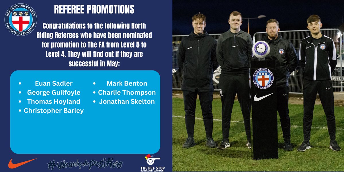 PROMOTIONS | All at <a href="/NorthRidingFA/">North Riding FA</a> are delighted to announce our end of season promotions! Congratulations to all who have achieved LY1 - Y2, L7 - 6 &amp; L6 - 5. Also a special mention to those nominated from L5 - 4 who will hear from The FA in the coming weeks!🙌
