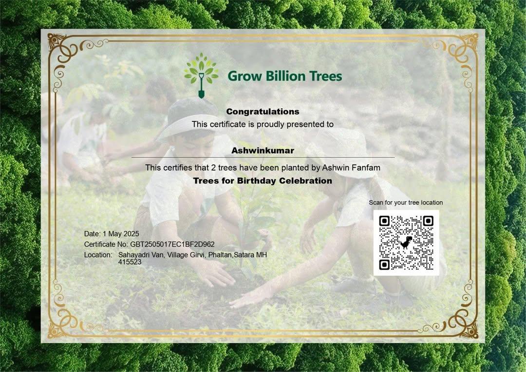 π§πππ ππ¦ππͺππ‘ ππ¨π ππ₯ (@teamashwinkumar) on Twitter photo He's someone who follows social awareness, promoting eco friendly development on his birthday planted over 22 trees under his name, he's an inspiration, following his footsteps and hopes he loves this gift from us π₯Ήβ₯οΈ
<a href="/i_amak/">Ashwin Kumar</a> #Ashwinkumar #HBDAshwinKumar He's someone who follows social awareness, promoting eco friendly development on his birthday planted over 22 trees under his name, he's an inspiration, following his footsteps and hopes he loves this gift from us π₯Ήβ₯οΈ
<a href="/i_amak/">Ashwin Kumar</a> #Ashwinkumar #HBDAshwinKumar