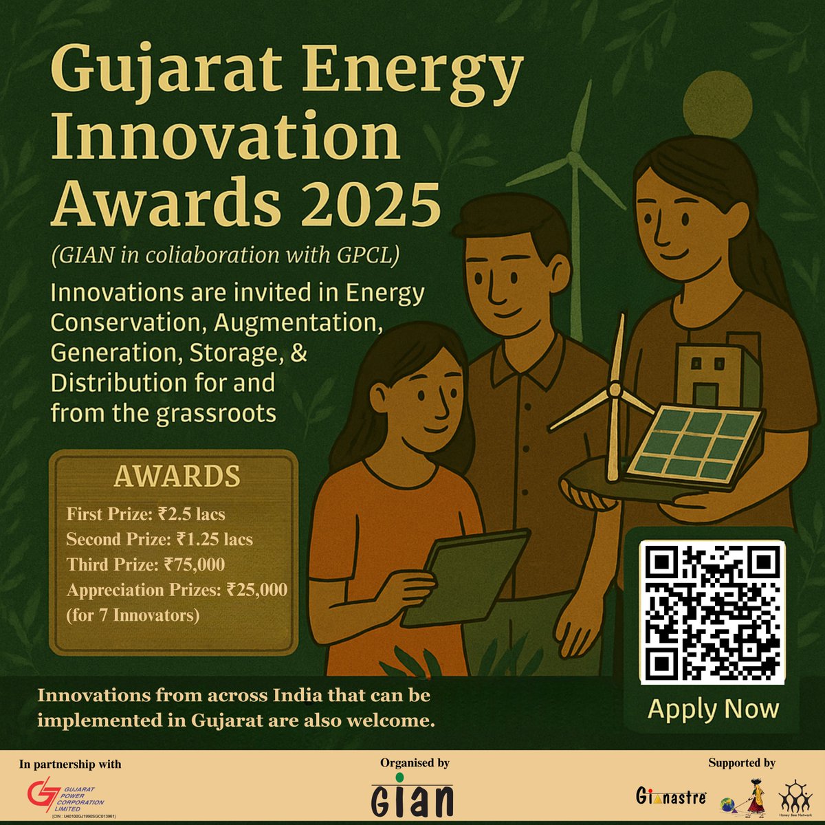 Don’t miss a chance to shine at Gujarat Energy Innovation Awards 2025 powered by GPCL.
Win support from GIAN, display your work, gain expert mentorship &amp; connect with industry leaders.
Apply👉bit.ly/4jCcyKk
#innovation #SustainableEnergy #technology #RenewableEnergy