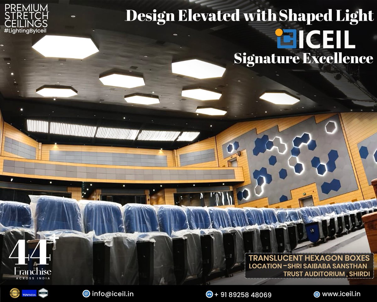 iceilsys's tweet image. ✨ Proud to complete an iconic project at Shri Saibaba Sansthan Trust, Shirdi – featuring translucent hexagon ceilings that fuse light, design &amp;amp; divinity. 

#iceilsystems #shirditemple #translucenthexagon #lightingbyiceil #iceilproject