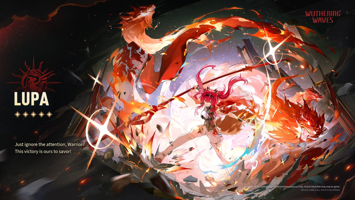 Wuthering_Waves's tweet image. Post-Lament Anthropocene: Stars Intertwined
"Just ignore the attention, Warrior. This victory is ours to savor!"—Lupa
Archive>>
The star gladiator of Septimont, a warrior with a pure heart, untamed spirit, intense passion, and immense potential.
She will relentlessly pursue the…